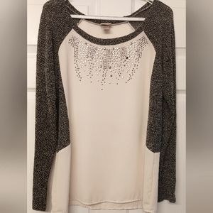 Daytip sheer and embellished long sleeve top